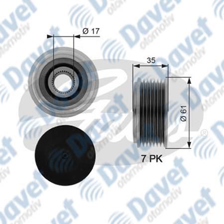GATES OAP7070 Alternator Kasnagi Ford Transit 2.4 Td 00-> 06->